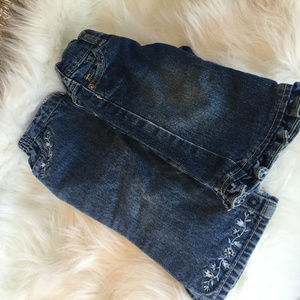 2 PAIR NAME BRAND GIRLS JEANS- Size 6/9m & 6/12m